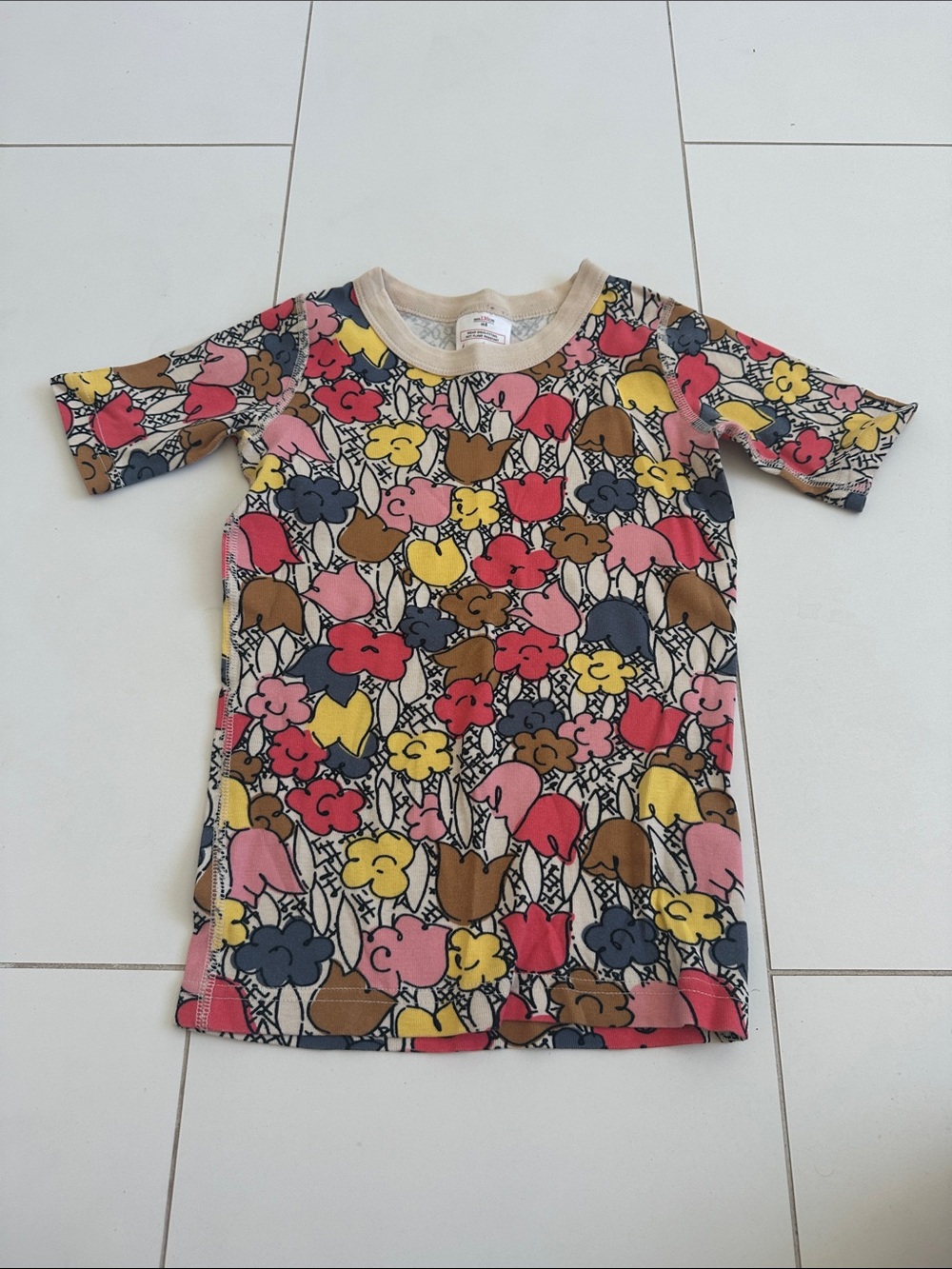 Hanna Andersson Short Sleeve tulip Floral Cotton Tee
